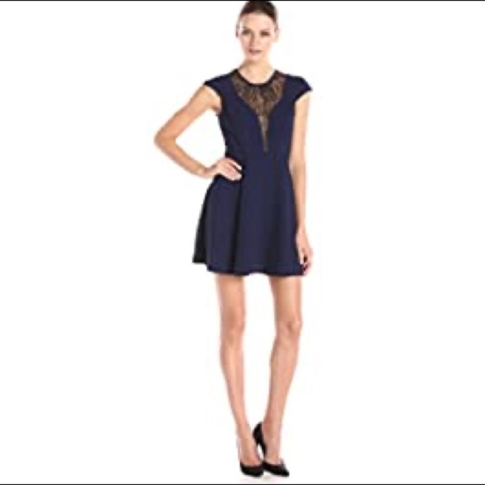 BCBGeneration Women's Lace Inset Cap-Sleeve Dress